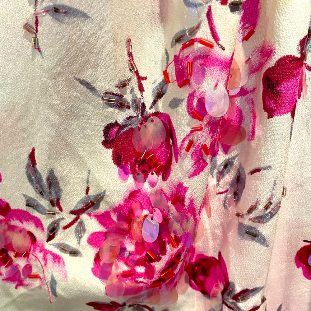 Rebecca Taylor silk tank with roses size 2